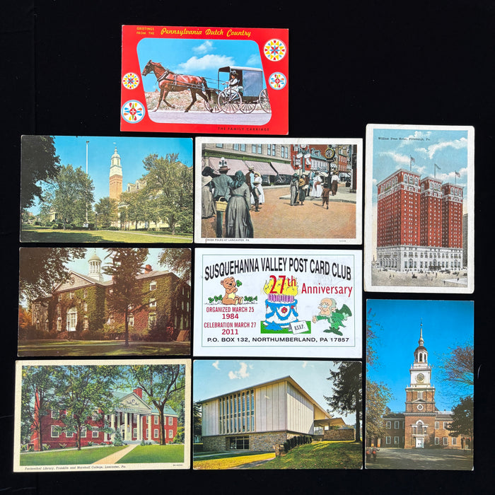 Vintage Postcard Lot Pennsylvania Lancaster Susquehanna Club Amish Hotel Horse