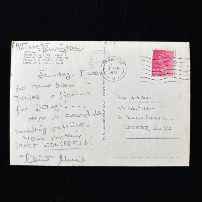 Vintage Postcard 1972 Lambs Bird Basilica San Vitale Ravenna Italy Byzantine Art