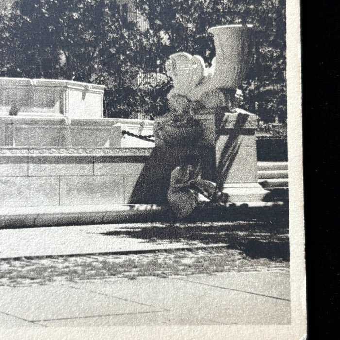 Vintage Postcard 1938 Shady Lady New York City Plaza Fifth Ave Pulitzer Fountain