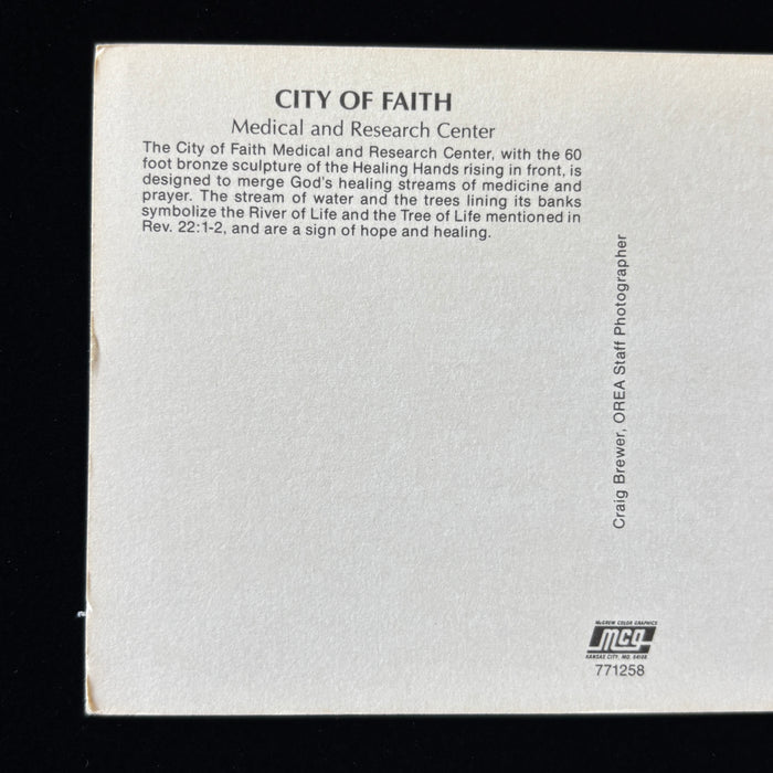 Vintage Postcard Oklahoma City Faith Tulsa Healing Hands Religious Architecture