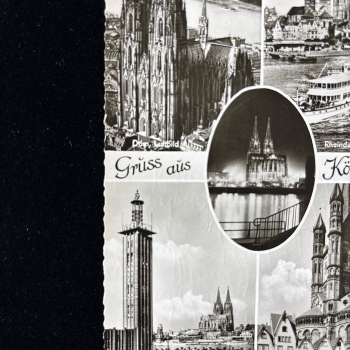 Vintage Postcard 1950s Gruss Aus Cologne Germany WWII Notes