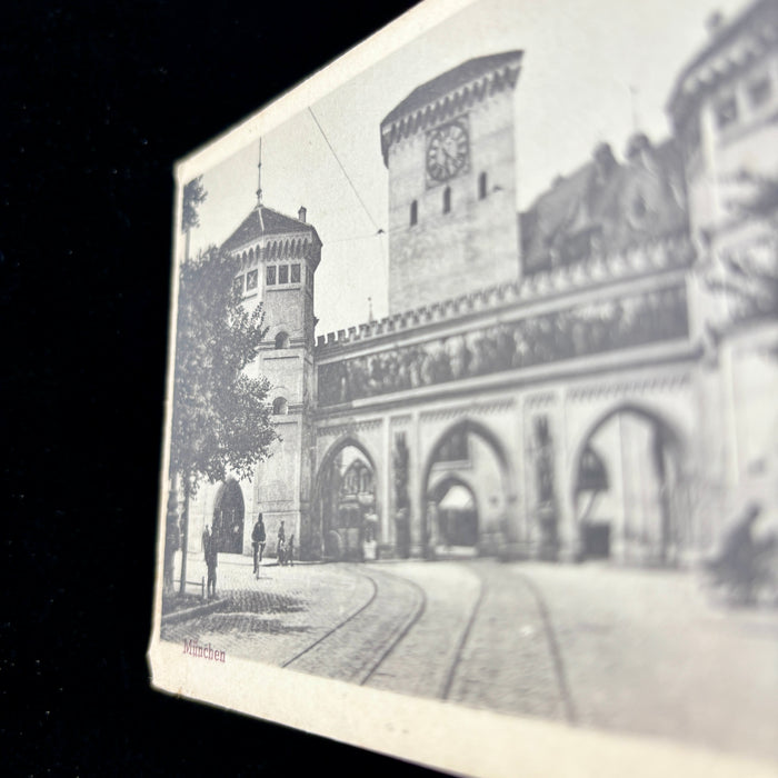 Antique Postcard 1900s Munich Germany Edwardian Street Life