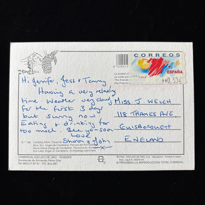Vintage Postcard 2000s Black Madonna Virgin Candelaria Tenerife Canary Islands