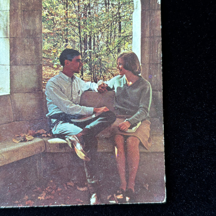 Vintage Postcard 1967 Indiana University B.S. Ball State Rivalry Rose Well House
