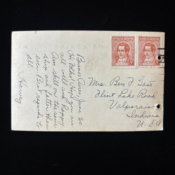 Vintage Postcard RPPC Argentina Fatter than Ever Buenos Aires Plaza De Mayo