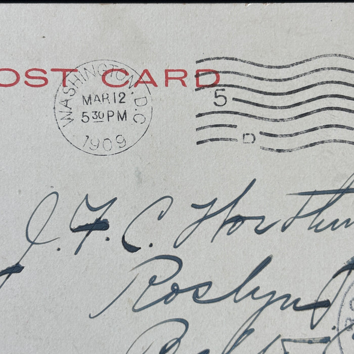 Antique Postcard 1909 Washington DC Congressional Library Roslyn MD Posted