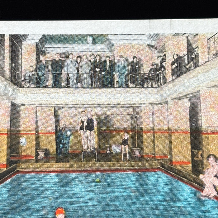 Vintage Postcard Swimming Pool Onlookers Bathing Washington DC Ambassador Hotel