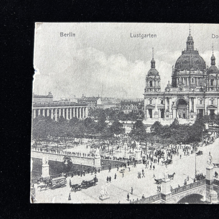 Antique Postcard 1913 Horse Carriages Street Scene Berlin Germany to NY