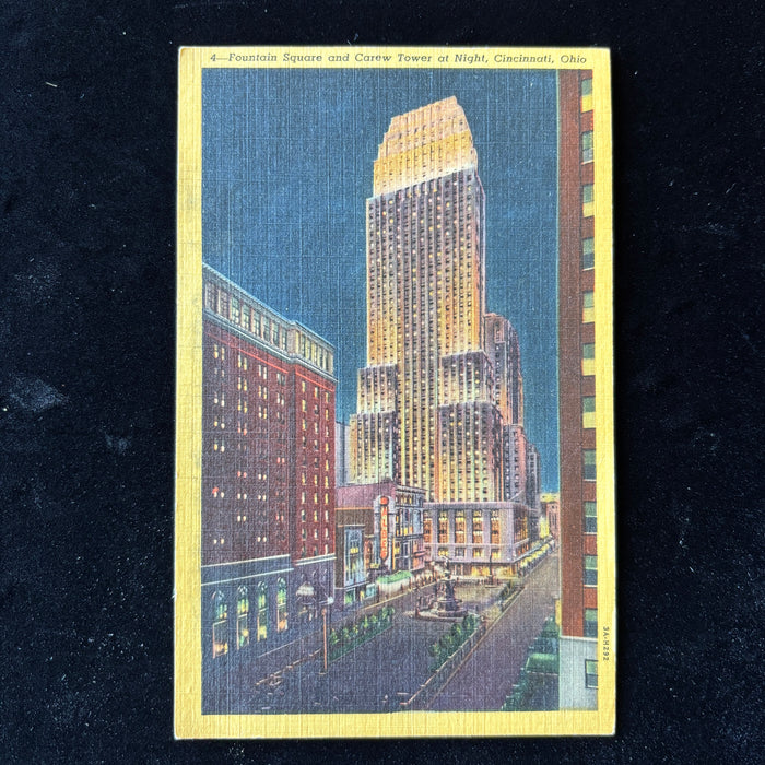 Vintage Postcard 1937 Shaved In Bus Cincinnati OH Carew Tower Social History