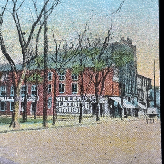 Antique Postcard 1913 Spring Cleaning Millers Clothing Public Square Lisbon Ohio
