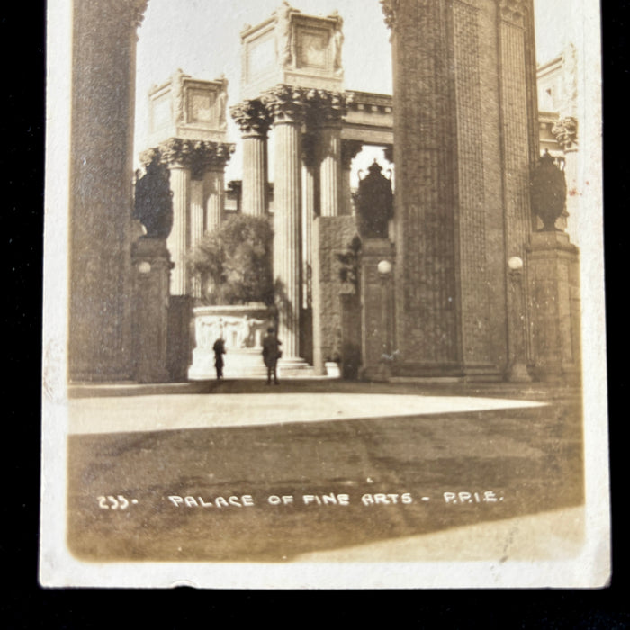 Vintage Postcard 1915 Man Woman Walking Palace of Fine Arts SF Rare RPPC