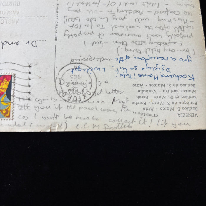 Vintage Postcard 1965 Daft Druid British Polish Venice St Marks Basilica Italy