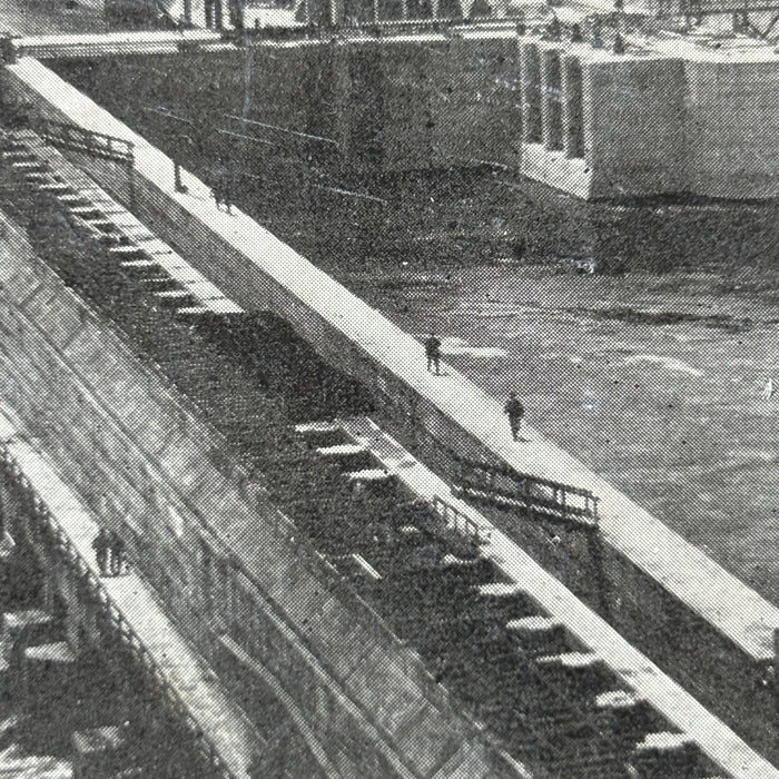 Antique Postcard 1913 Keokuk Iowa Mississippi River Power Dam Construction