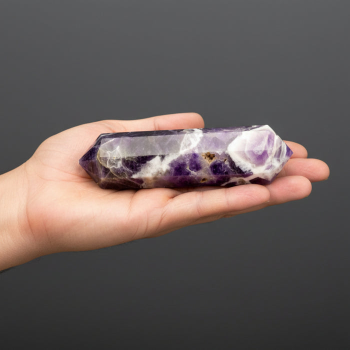 Amethyst Wand Double Terminated Point Purple Chevron Stone