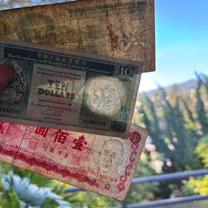 Vintage Banknote Lot Greater China Hong Kong Taiwan Shanghai Currency Set of 6