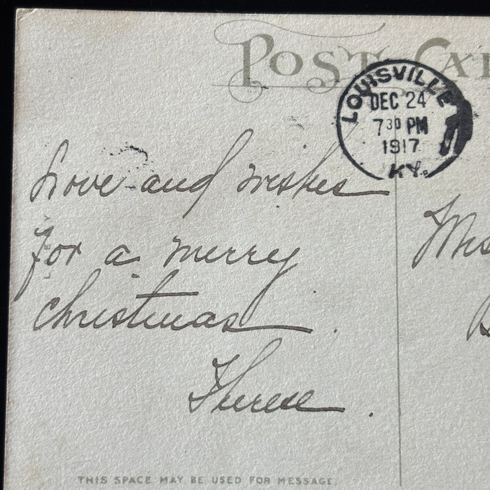 Antique Postcard 1917 Christmas Winter Sunset Louisville KY Hobson Ballsville VA