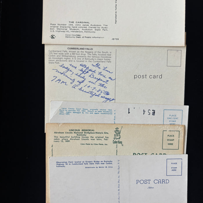 Vintage Postcard Lot Kansas Road Trip Lincoln Memorial Cumberland Falls Cardinal
