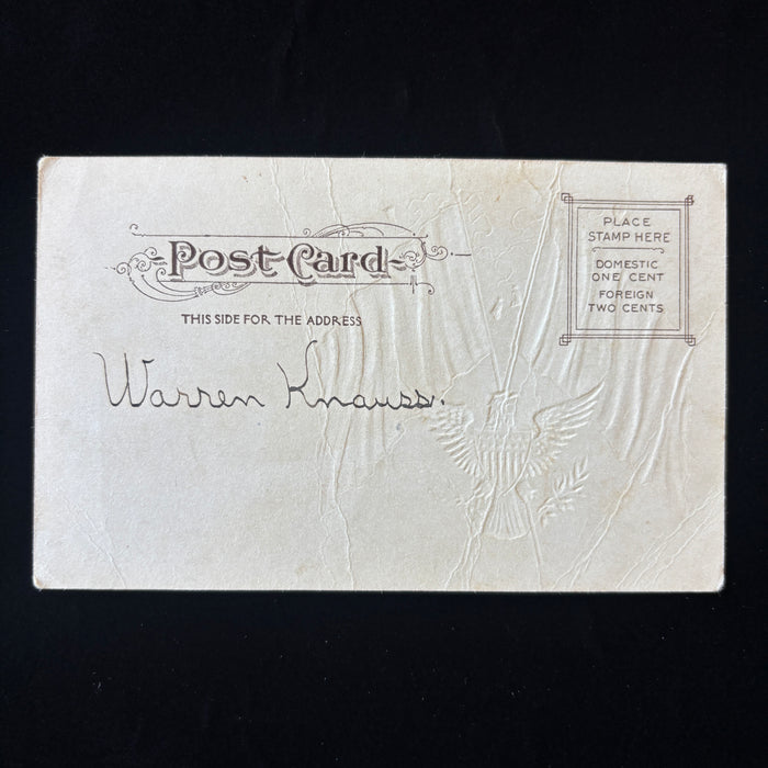 Vintage Postcard 1907 Patriotic Embossed Flags Eagle Knauss School Report Card