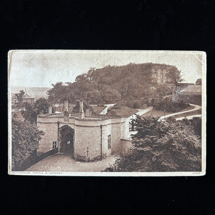 Vintage Postcard 1943 Nottingham Castle Churchill War Quote Post Early Slogan UK