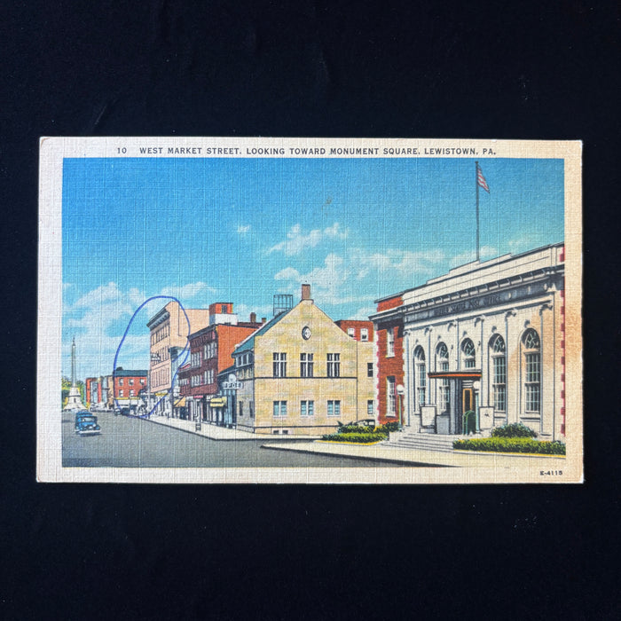 Vintage Postcard 1963 Circled Hotel Coleman Lewistown PA West Market Street
