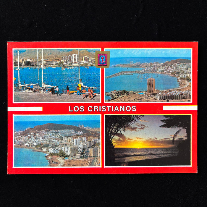 Vintage Postcard Spain Los Cristianos Tenerife Canary Islands Harbor Sunset