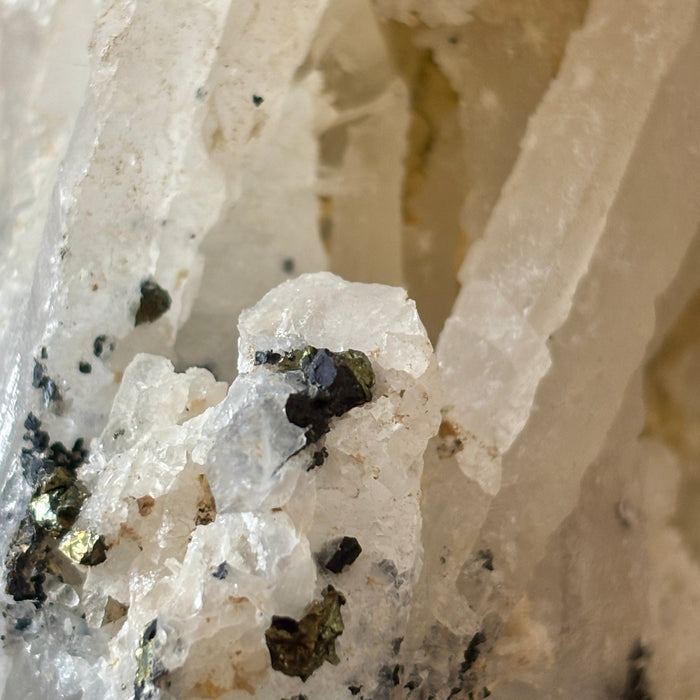 Clear Quartz Cluster Double-Sided Crystal Pyrite Sphalerite 5.4lb
