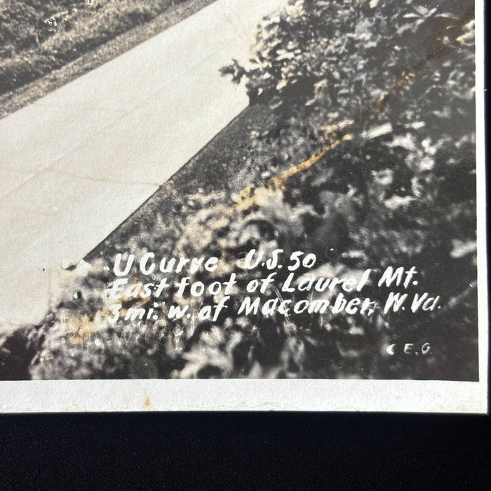 Vintage Postcard RPPC Hairpin U-Curve US Rte 50 Laurel Mountain Macomber WV