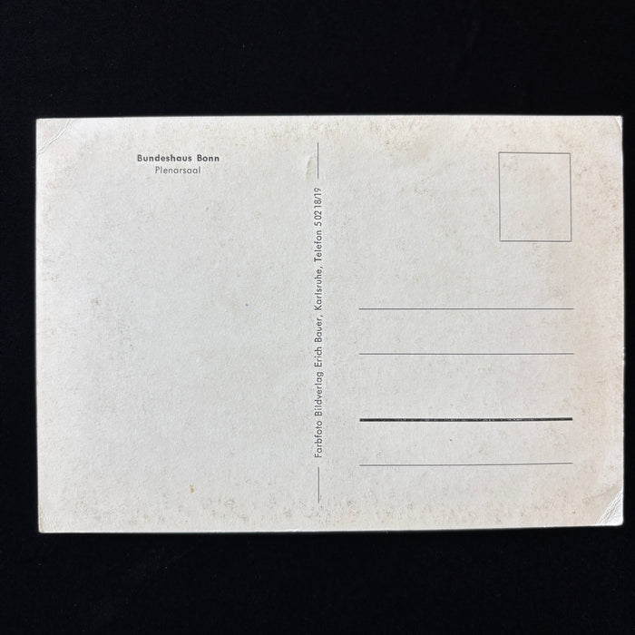 Vintage Postcard Bonn Bundeshaus Plenarsaal German Parliament Cold War History