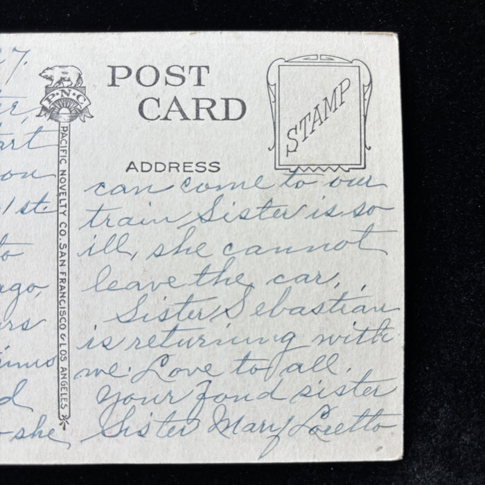 Vintage Postcard 1927 Traveling Catholic Nuns California Rose Walk