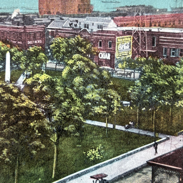Antique Postcard 1912 Pensacola Florida Plaza City Hall Coca Cola Cigar Shop