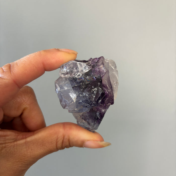 Crown Chakra Cluster Pair Purple Amethyst & Fluorite Crystals