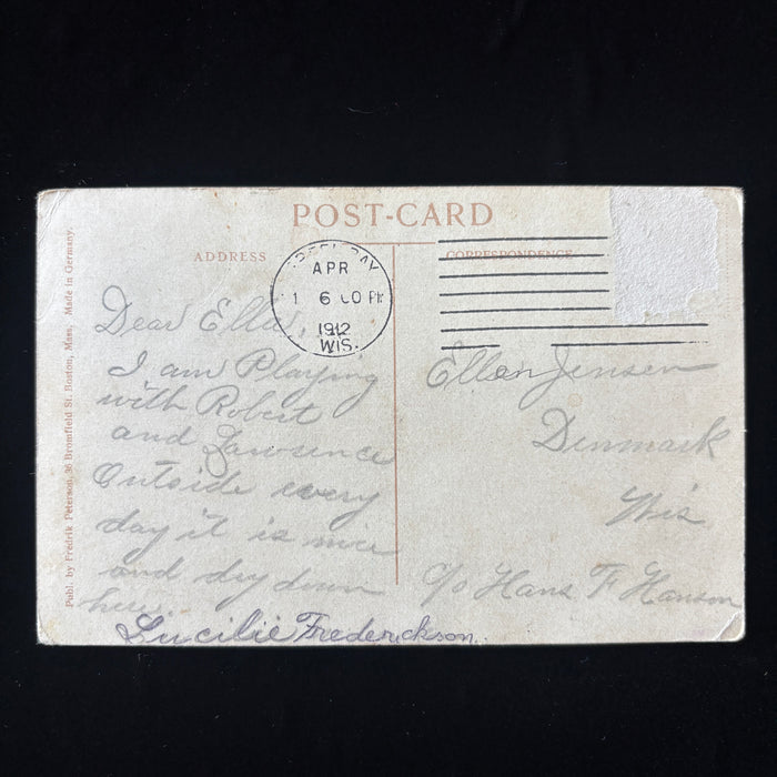 Antique Postcard 1912 Kongsvinger Norway Scandanavian-American Denmark Wisconsin