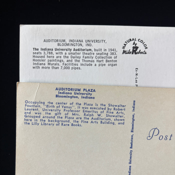 Vintage Postcard Lot Indiana University Auditorium Bloomington Student Fountain