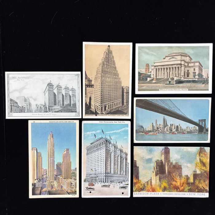 Vintage Postcard Lot New York City Architecture Rockefeller Hotel Pennsylvania