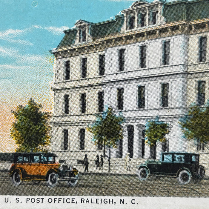 Vintage Postcard Lot Raleigh North Carolina Car Flag Capital Club Hotel Carolina