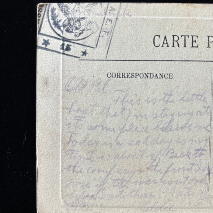 Antique Postcard 1918 AEF Soldiers Mail Pavillon Rivollier Aix les Bains France WWI