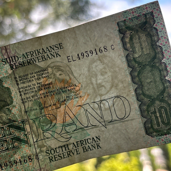 Banknote Vintage South Africa 10 Rand Bull Sheep Watermark UV Verified