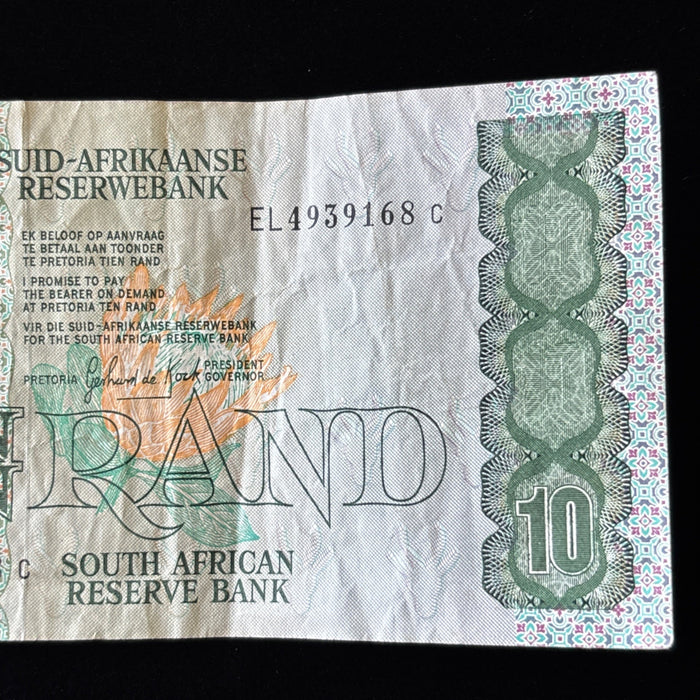 Banknote Vintage South Africa 10 Rand Bull Sheep Watermark UV Verified