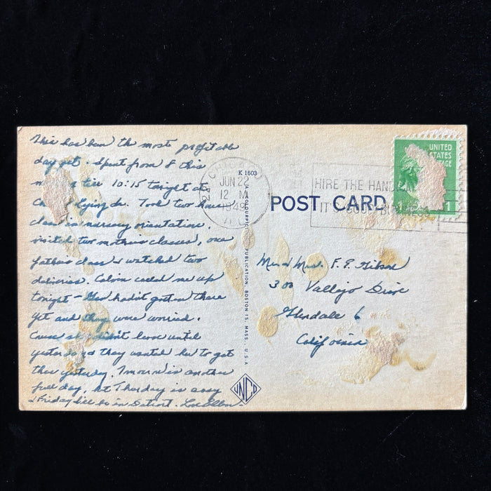 Vintage Postcard 1949 United Air Lines Photo Chicago Aerial View Nurse History