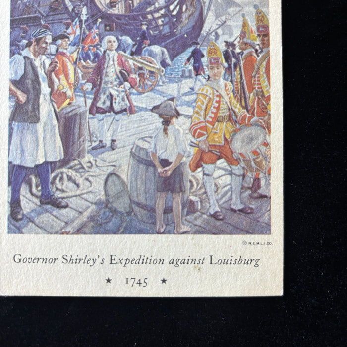 Vintage Postcard 1967 New England Life Mural Gov Shirley Louisburg Boston