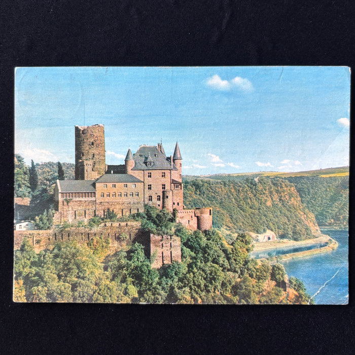 Vintage Postcard 1969 Jealousy Egg Soup Burg Katz Germany Rhine Valley Travelers