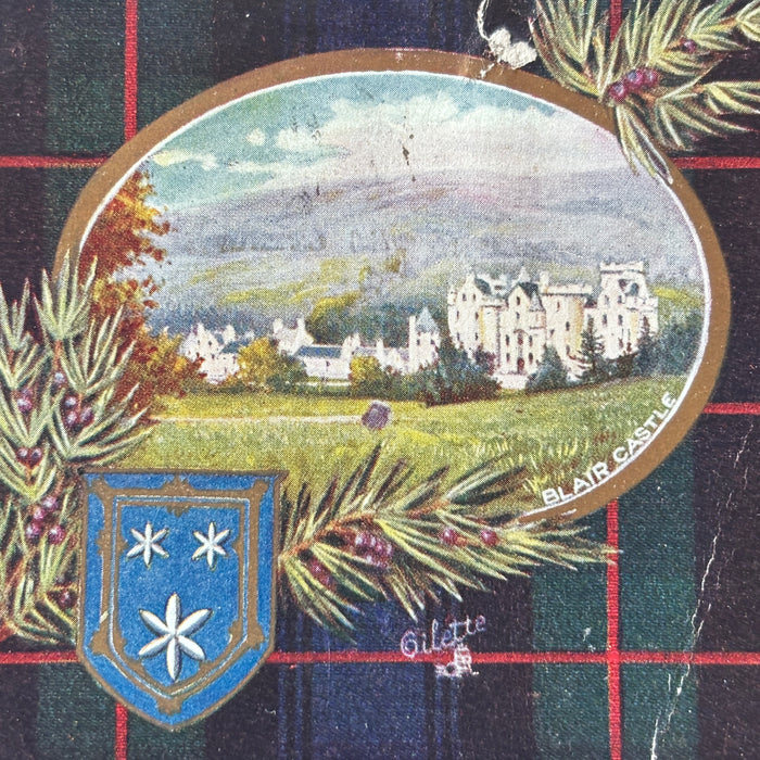 Antique Postcard 1916 Clan Murray Blair Castle Berry Pick Alyth Scotland Canada