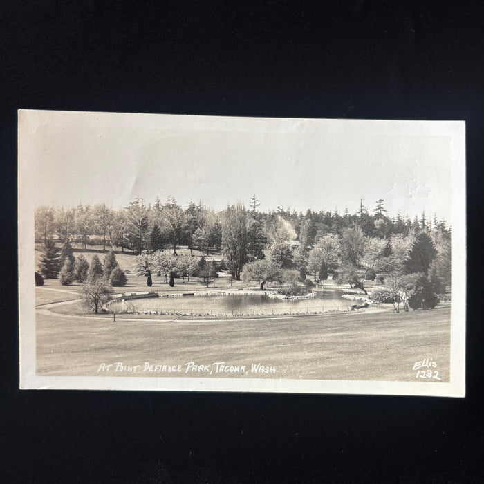 Vintage Postcard RPPC Pond Tacoma Washington Point Defiance Park Landscape Ducks