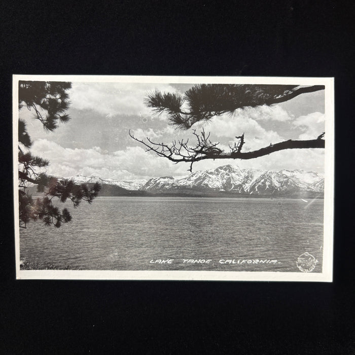 Vintage Postcard RPPC Dramatic Lake Tahoe California Snow Mountains Frashers