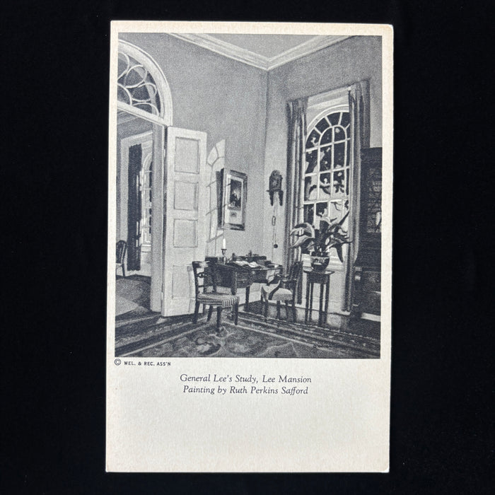Vintage Postcard General Lee Study Mansion Painting Ruth Perkins Safford Art