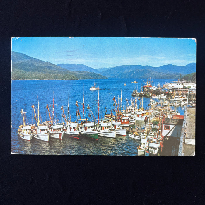 Vintage Postcard 1957 Teens Onboard Prince Rupert Fishing Fleet Boats Canada