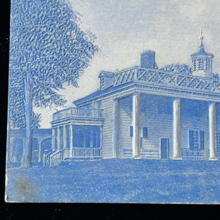 Antique Postcard 1911 Embossed Blue Mt Vernon Mansion Virginia Lancaster PA