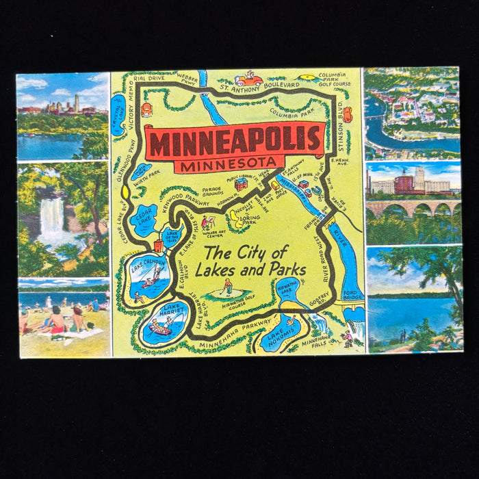 Vintage Postcard Lot Minneapolis Minnesota Pictorial Map St Paul Capitol Hammon