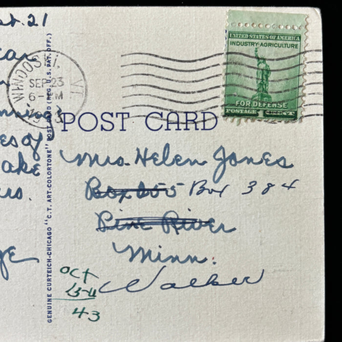 Vintage Postcard 1943 Mincemeat Canning St Marys Cathedral Burlington VT Posted