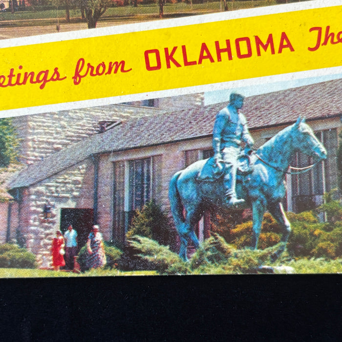 Vintage Postcard 1964 Greetings From Oklahoma Perry Will Rogers Memorial Posted